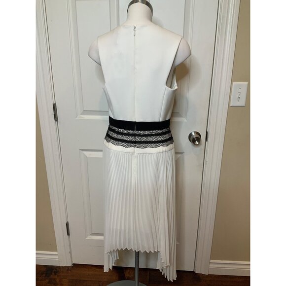 BCBG Max Azria Adelyn White Pleated Skirt High-Low Dress NWT $368 Size 8 - Picture 5 of 8